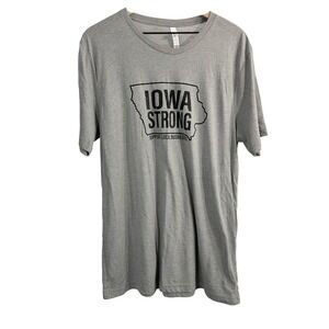 Bella Canvas Iowa Strong Short Sleeve Tee Shirt Top Gray Extra‎ Large